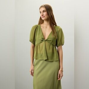 Jason Wu Green Sheer Top
